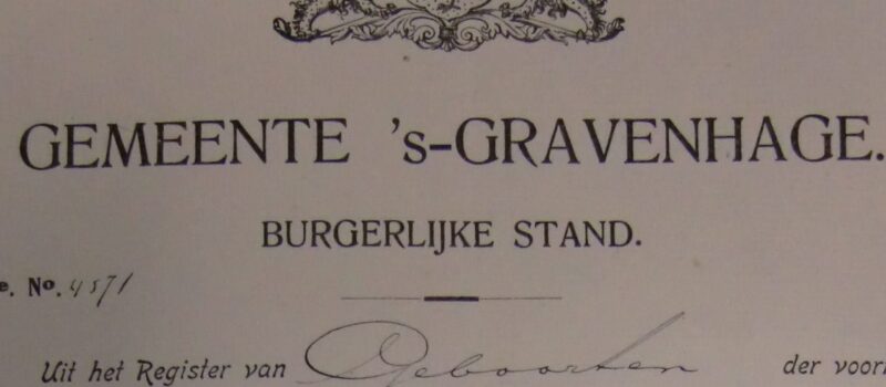 Geboorteakte burgerlijke stand