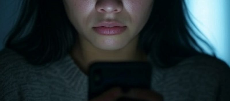 meisje kijkt op smartphone_Bron GROK meisje kijkt op smartphone_Bron GROK